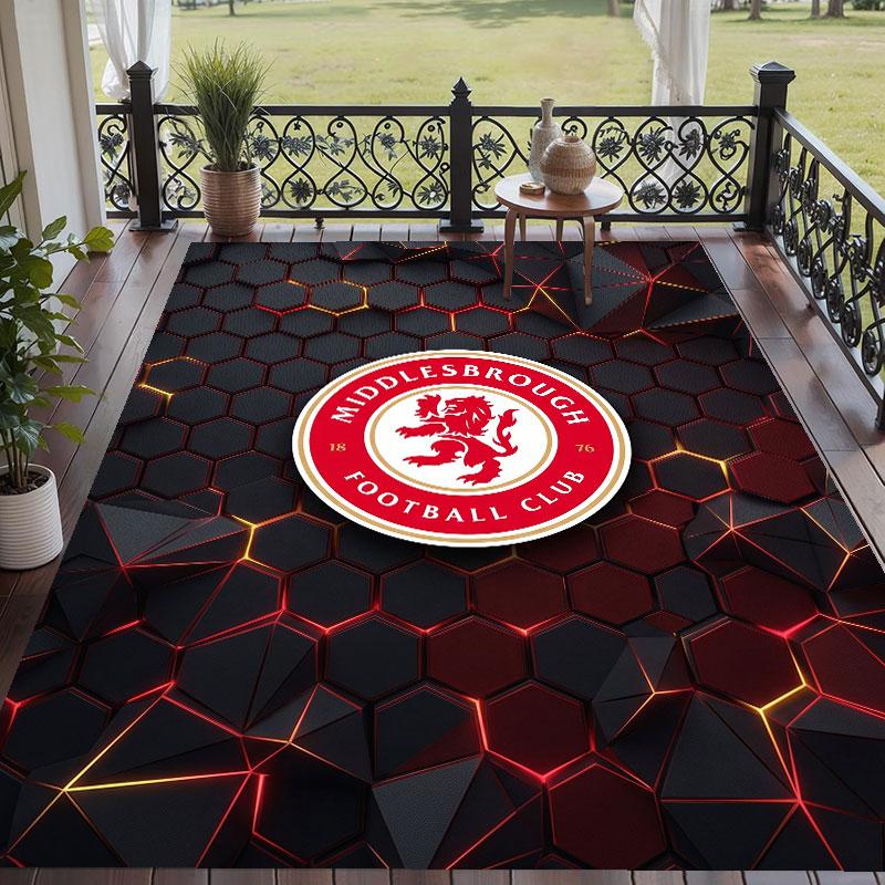 Soft Floor Carpet Middlesbrough FC Pattern Area Rug Decorative Mat For Home Room Decoration