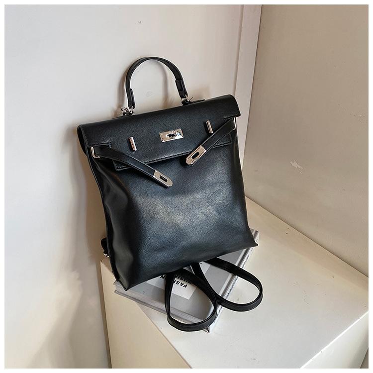 

Рюкзак женский большой емкости 2024 новый повседневный портативный платиновый рюкзак школьная сумка нишевый легкий дорожный рюкзак чёрный