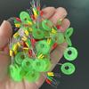 600pcs 100 Groups Float Stopper Fishing Bobber Stopper Float Oval Bean Space Fishing Line Tackle Accessories