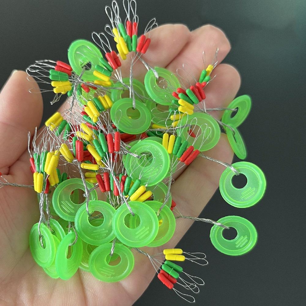 600pcs 100 Groups Float Stopper Fishing Bobber Stopper Float Oval Bean Space Fishing Line Tackle Accessories