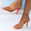 2025Summer Ladies High-heeled Sandal Square Toe Cross Thin Strap High-heeled Women Sandals Open Toe Ankle Buckle Women's Sandals