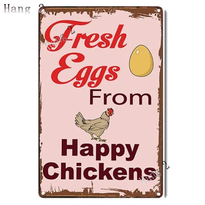 Funny Chicken Coop Sign Slow Chickens At Play Caution Vintage Chicken Warning Tin Signs for Farmhouse Gate Fence Wall 8x12 Inch