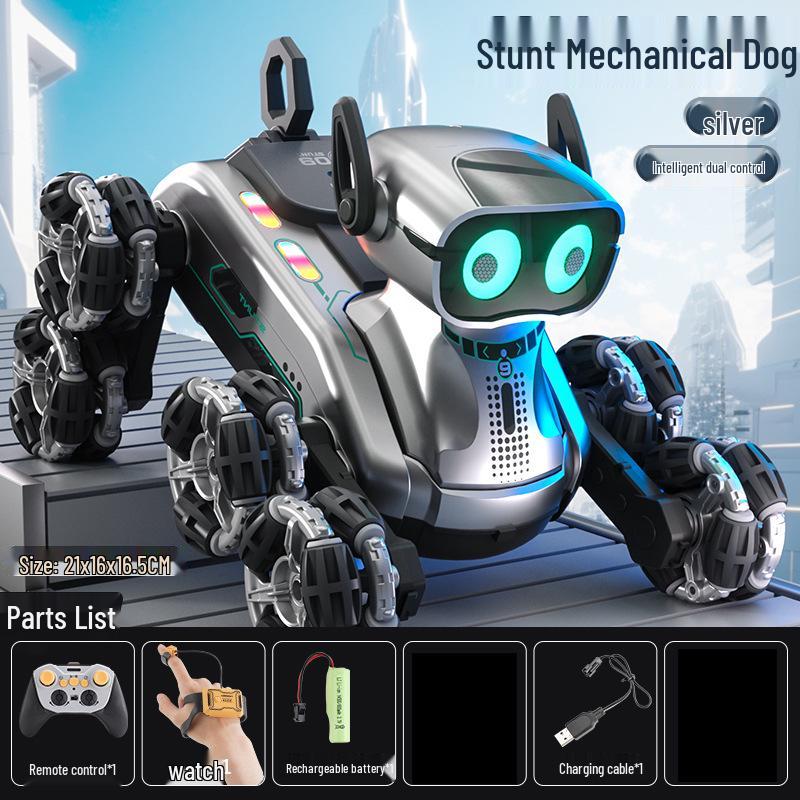 

Робот-собака для трюков с дистанционным управлением и распознаванием жестов, на восьми колесах