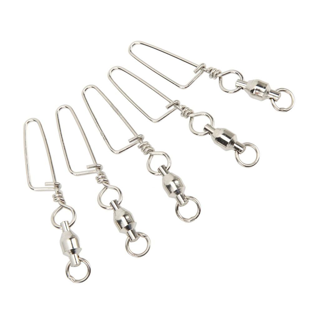 25PCS Stainless Steel Ball Bearing Swivels Rotatable Fishing Swivels Saltwater Fishing