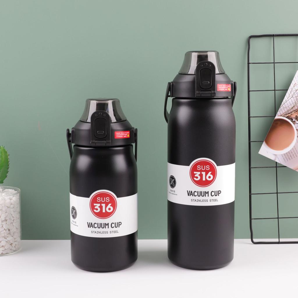 1,3 l/1,7 l Großvolumige Thermoflasche Outdoor-Becher Edelstahl-Thermoskanne Wasserflasche Tragbare Vakuumflasche Kalt- und Heiß-Trinkbecher