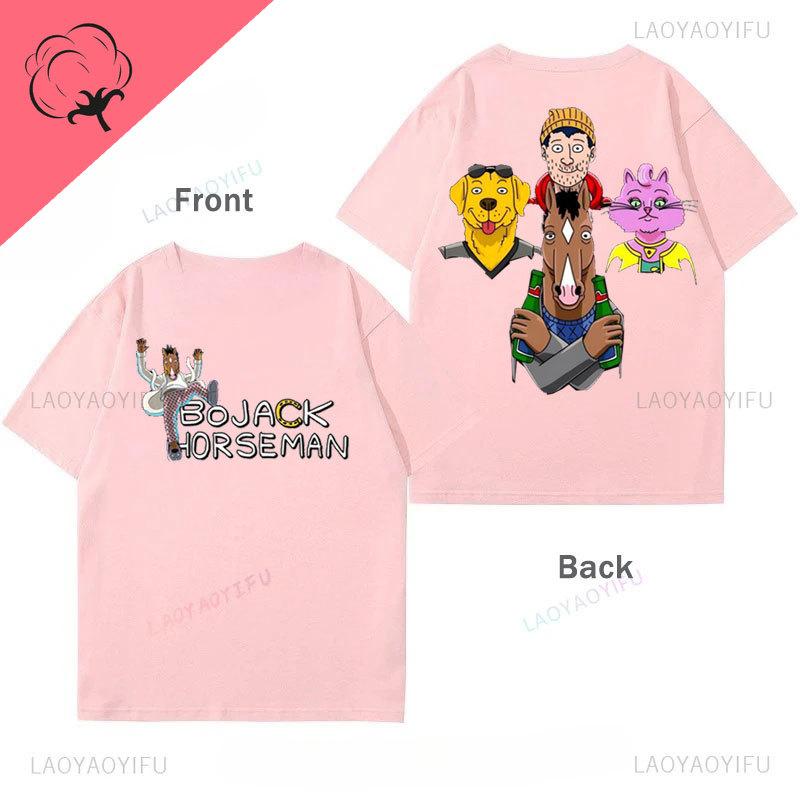 Bojack Horseunisex With Friends Tshirt Unisexs And Unisexs Vintage Classics Cotton Kids Funny Oversided Y2k Clothing Camisa Tee Top