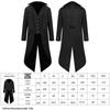 2025Wish Men's Medieval Gothic Swallowtail Coat - European & American Retro Punk Style