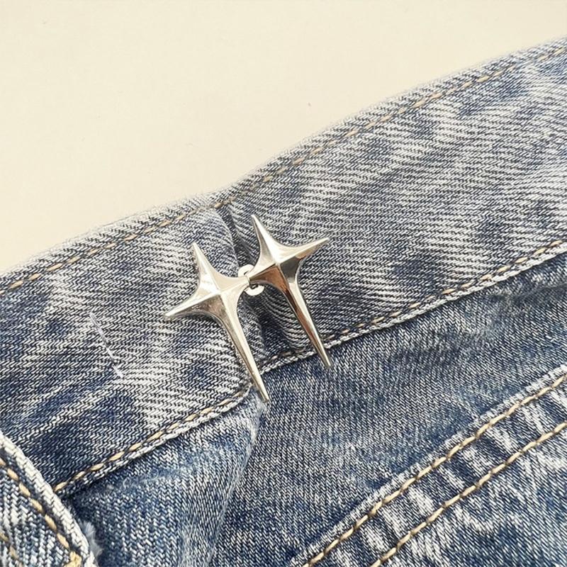 Detachable Fashion Shaped Jean Button Clasps Waist Extender Pin Jean Button, No Sewing Required, Fit Instant Jean Button