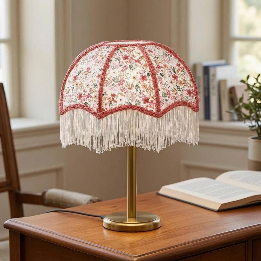 Lampshade with Fringe Retro Table Lamp Shade Vintage