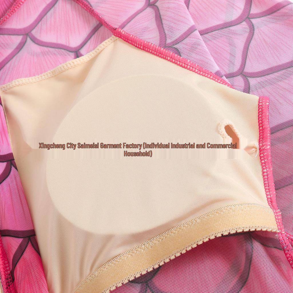 Russian Fish Scale Mesh Long Sleeve Swimsuit