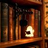 Reading Ghost Lamp Bookshelf Light, Vintage Metal Book Nook Lamp, Spooky Bookend Unique Gift for Lovers Ornament, Warm LED Shelf Light Decor