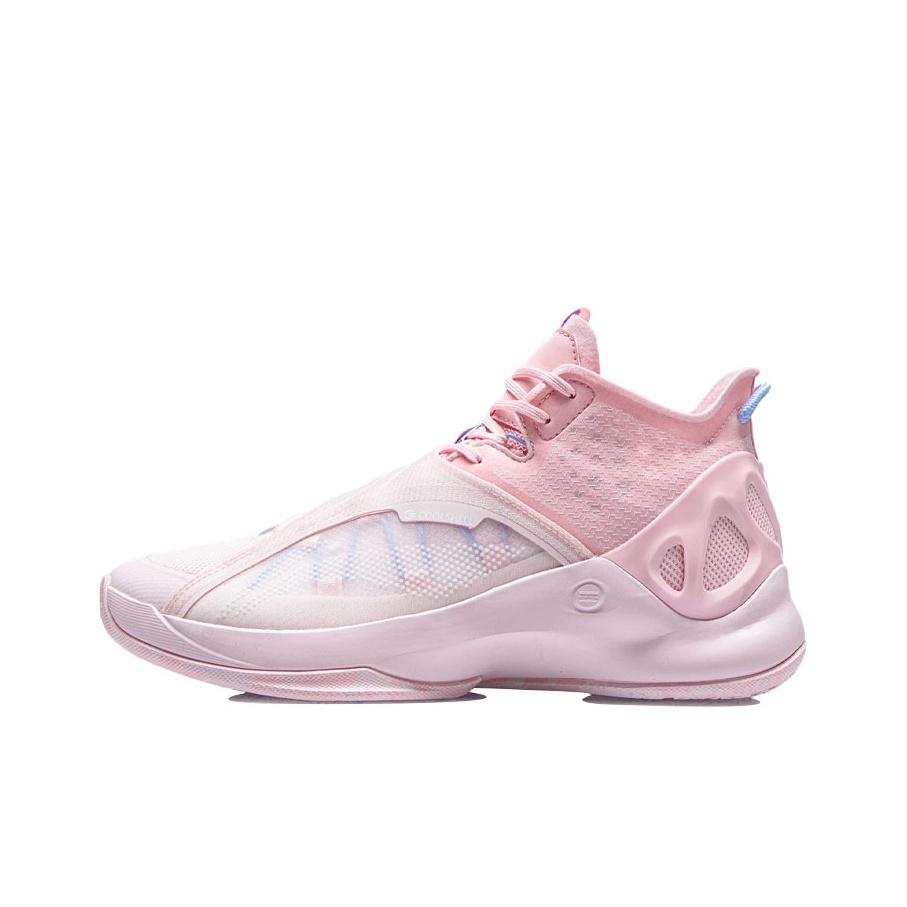Li-Ning Chrysalis Shock Absorption Anti-Slip Wear-Resistant Support Mid-Top Basketball Shoes Men Sneakers Pink ABAR081-6