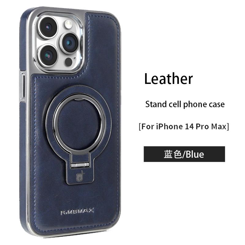 

Роскошный чехол-подставка из искусственной кожи Magsafe для iPhone 16 15 14 13 12 11 Pro Max Plus, магнитная беспроводная зарядка, противоударный чехол For iPhone 11 Pro синий