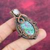 Ruby Fuchsite And Rainbow Moonstone Pendant Copper Wire Wrapped Gemstone Jewelry