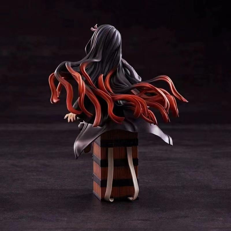 15CM Demon Slayer Kamado Nezuko Sitting Model PVC Figure Toy Gift Collection Box Decoration Desktop Collection Decoration