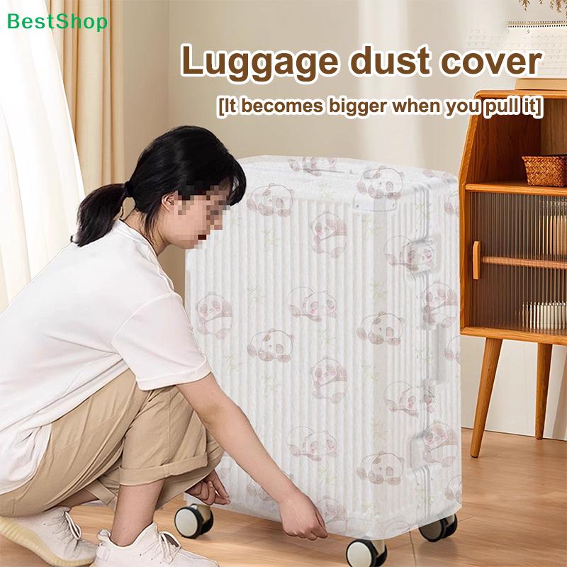 Universal Full-Cover Disposable Non-Woven Luggage Dust Cover - Travel Suitcase Storage Protector for Rainproof Protection
