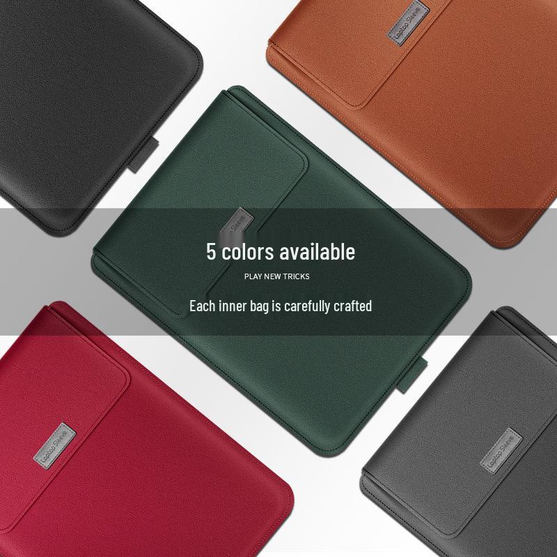 14" Leather Laptop Sleeve & Stand Compatible with MacBook & Huawei Notebooks