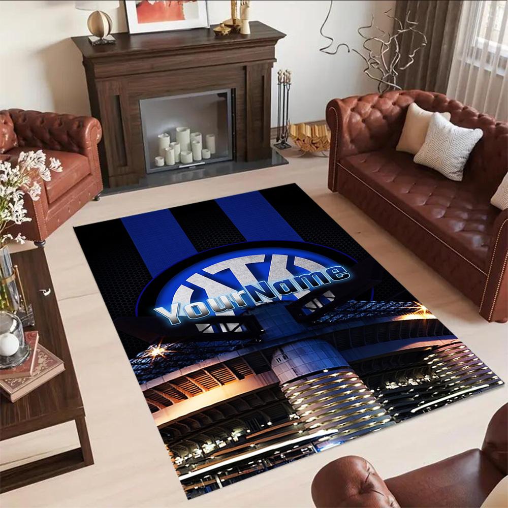 Inter Milan Personalized Text Floor Mat Design for Kitchen Bedrooms Dining Room Dormitory Antislip Carpet Decorate Offices Spiritual Gift