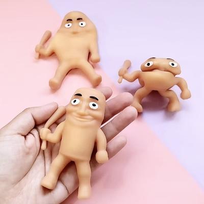 Kawaii Tung Tungtung Sahar Squeeze Toys Collectible Viral Brainrot Fidget Toy Wooden Stick Man Anti Stress Reliever Toys Figet