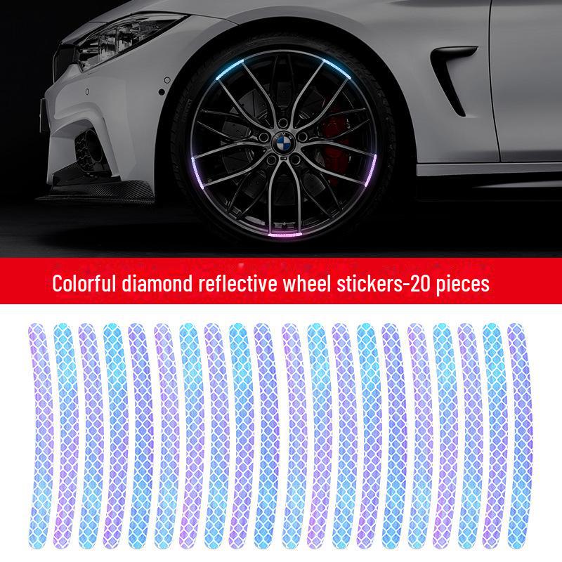 

Светоотражающие предупреждающие наклейки для колес автомобиля, добавляющие нотку индивидуальности и креативности. Идеально подходит для мотоциклов и электромобилей. 20 Pieces