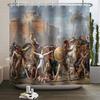 European Style Religious Oil Painting Shower Curtains Art Bathroom Decoration Waterproof Bathtub Home Decor Cloth Curtain Set