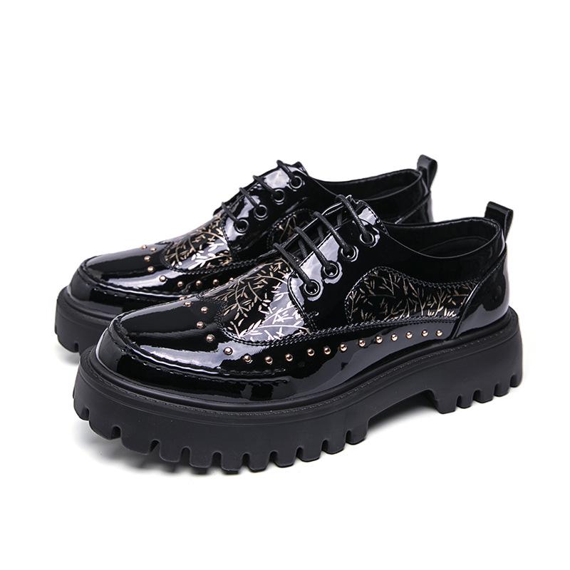 Men s Lace-up Formal Leather Shoes – Casual, Large Size, Thick Sole, Stylish Design Size 40