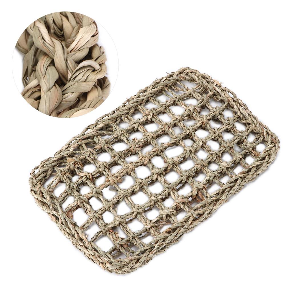 Rabbit Activity Mat Woven Seagrass Protector Chew Toy Mat for Bunny Chinchilla Hamsters