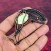 Lemon Chrysoprase Real Gemstone Pendant Fish Jewelry Copper Wire Wrapped Pendant