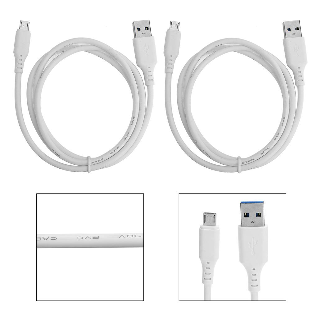 2pcs 1M Charging Data Cable USB Transmission Line Wear Resistant for Android Mobile Phone