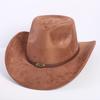 Popular European and American classic suede western cowboy hat men's and women's fashion LO style peach heart cowboy hat