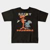 T-shirts Graphiques en Coton Doux pour Garçons et Filles T-shirt Rocky et Bullwinkle Respirant Tenue Quotidienne pour l'École T-shirts pour Enfants
