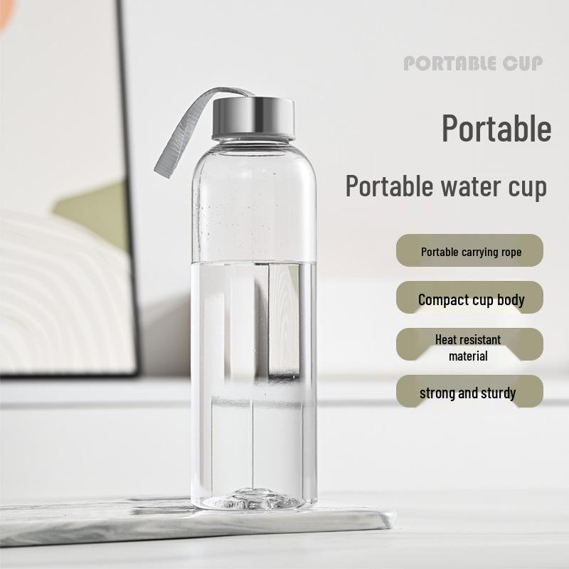 Sleek Translucent Plastic Cup – Leak-Proof, Heat-Resistant, with Carrying Rope