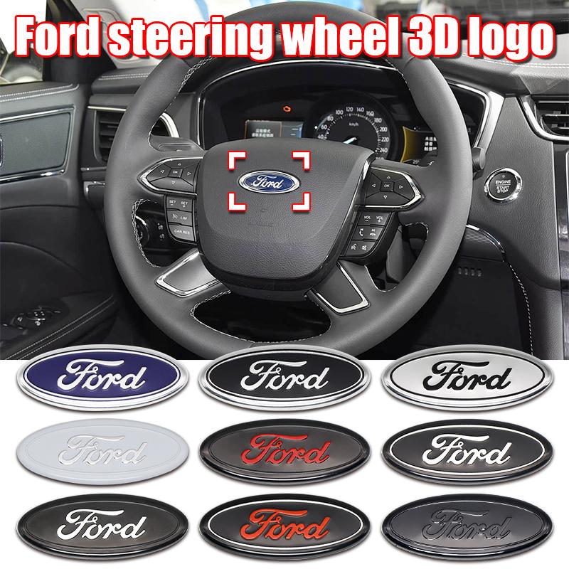 Clzjmr1 5.8cm Car Steering Wheel Center Badge Logo Sticker Steering Wheel Logo Sticker For Ford Focus 3 MK2 Fiesta MK7 Mondeo MK4 Fusion