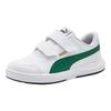 Puma Evolve Court V Jr Chaussures de Skate pour Enfants Polyvalentes Confortables Basses Baskets pour Enfants Blanc Vert 404315-03