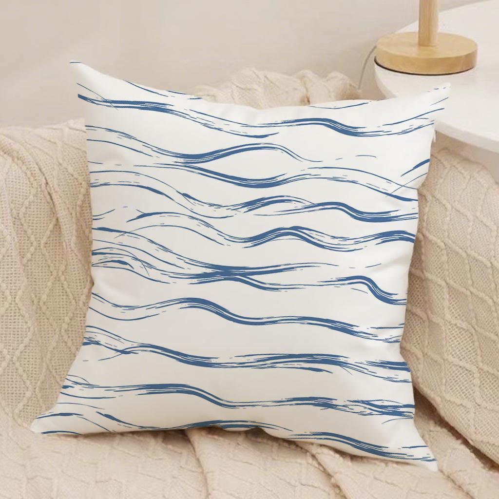 Blue Wave Pattern PillowcasesSuitable for sofa car bedroom decorative cushion cover pillow cover