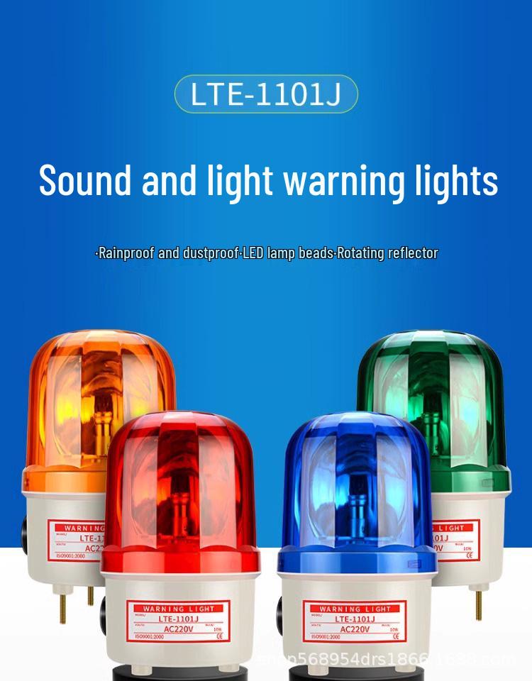 Rotating Strobe Warning Light with Sound Alarm (220V, 24V, 12V) LTE1101J