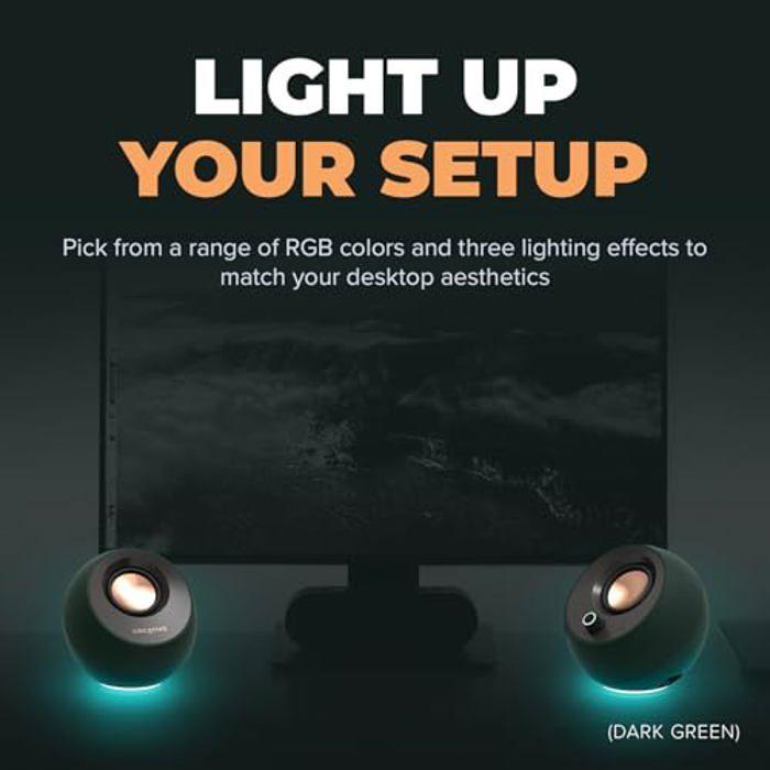 Enceintes D'ordinateur 2.0 - Creative - Pebble Pro - USB-C - Bluetooth 5.3 - Éclairage RVB Personnalisable