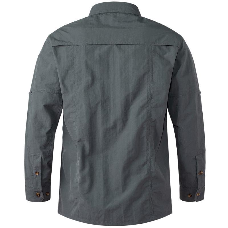 Lente Herfst Overhemden Mannen Werk Lange Mouw Buiten Strijd Multi-pocket Sneldrogend Cargo Lange Mouw Overhemden
