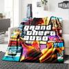 1ks Měkká flanelová deka Grand Theft Auto s designovým potiskem Útulná deka pro všechna roční období, ideální na pohovku, postel, do kanceláře