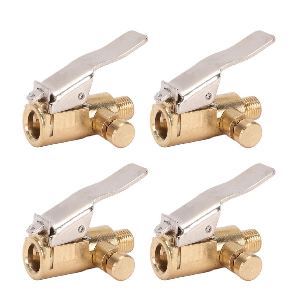 4PCS Tire Inflator Nozzle Adapter Connectors Brass Locking Tire Air Chucks Fit for Schrader Valve