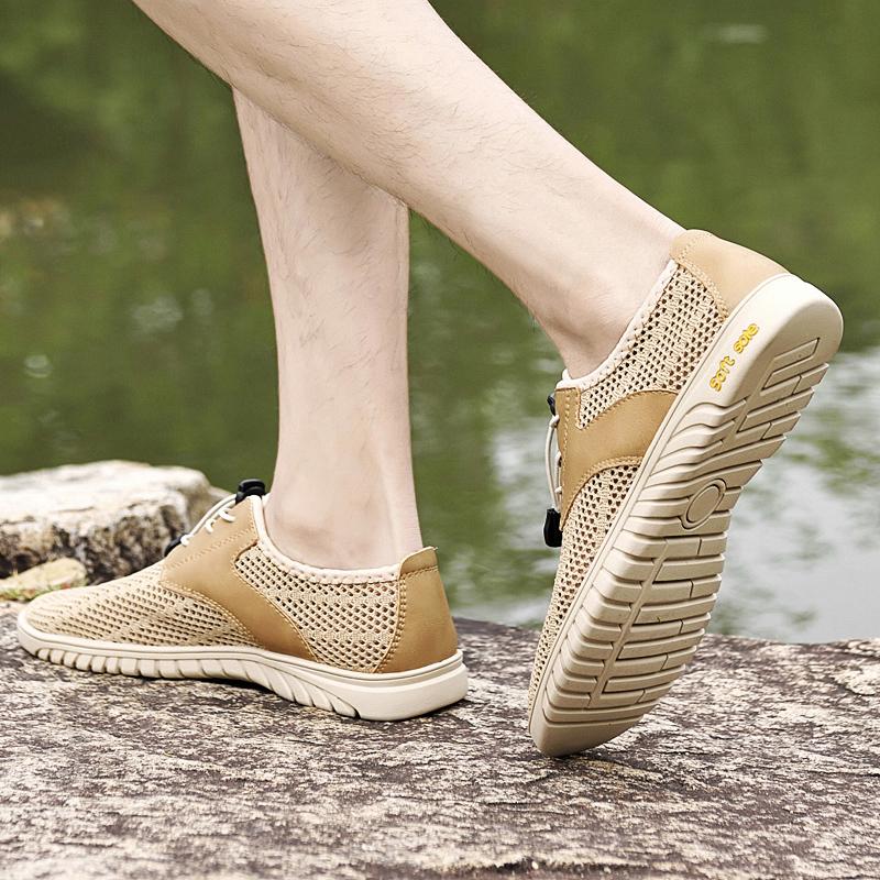 Fashion Summer New Handmade Outdoor Designer Mesh Breathable Anti Slip Sandal High-quality Lightweight Comfort Soft Lace Up Casual Shoes