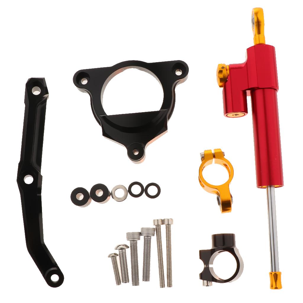 Buy CNC Steering Damper Mounting Kit for Kawasaki Z800 1316 Red + Black