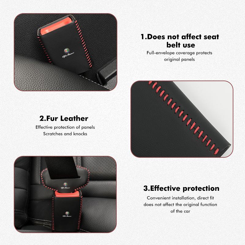 YMSOV1 Car Seatbelt Buckle Cover Protector Cover Anti-scratch Cover For Alfa Romeo Giulietta GT 159 147 156 Mito Brera Giulia Spider F1