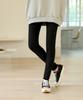 Jikeulib Warm Fleece-Lined Spandex Wide Elastic Black Skinny Leggings Pants