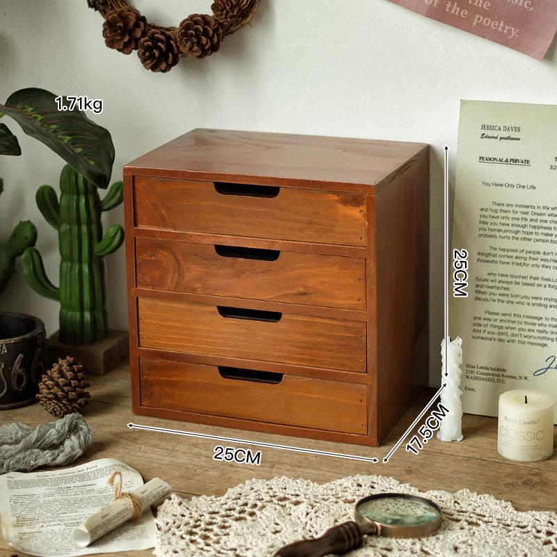 Three-Layer Wooden Storage Cabinet for Cosmetics & Sundries