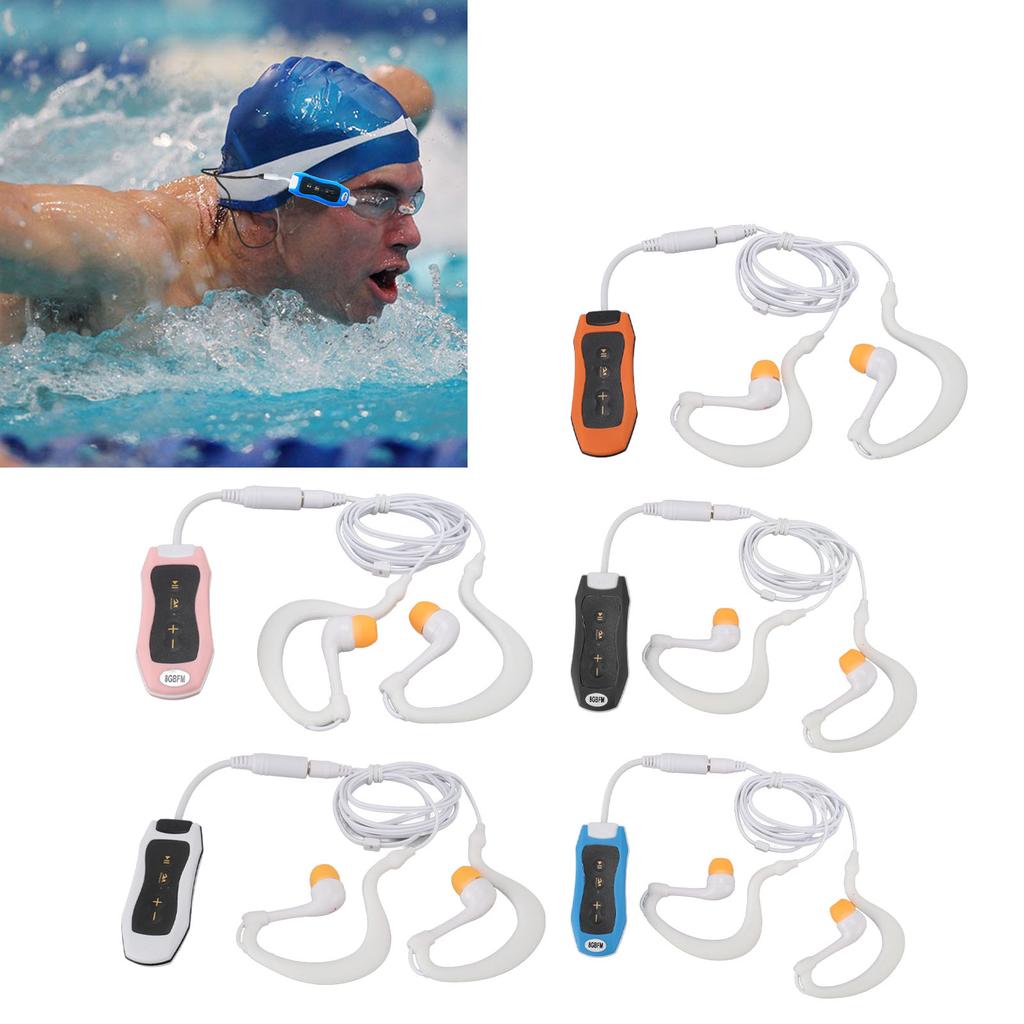 Underwater MP3 Music Player Waterproof MP3 Player Rechargeable USB2.0 Low Loss with Waterproof Earphone for Diving for Running