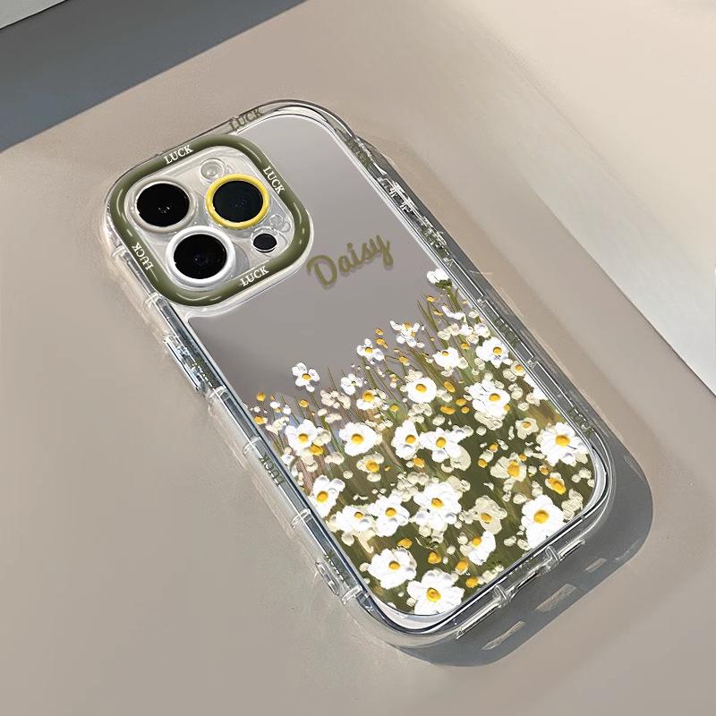 Pink Roses Are Suitable for IPhone16 Mirror Phone Cases, Apple 15promax, Fresh and Clean 14 Flowers, 13