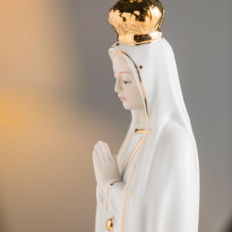 30cm Fine Porcelain Virgin Mary Statue Our Lady of Fatima Virgin Mary Figurine Hand-Painted Figure12-Inch