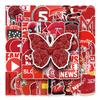 52 Red Cartoon Doodle Personalized Suitcase Suitcase Scooter Car Mobile Phone Waterproof Decorative Stickers