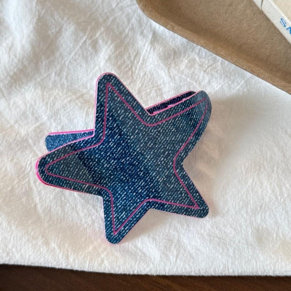 Geometric Acrylic Shark Clip Pentagram Hair Clips Trendy Star Shape Hair Claw Casual
